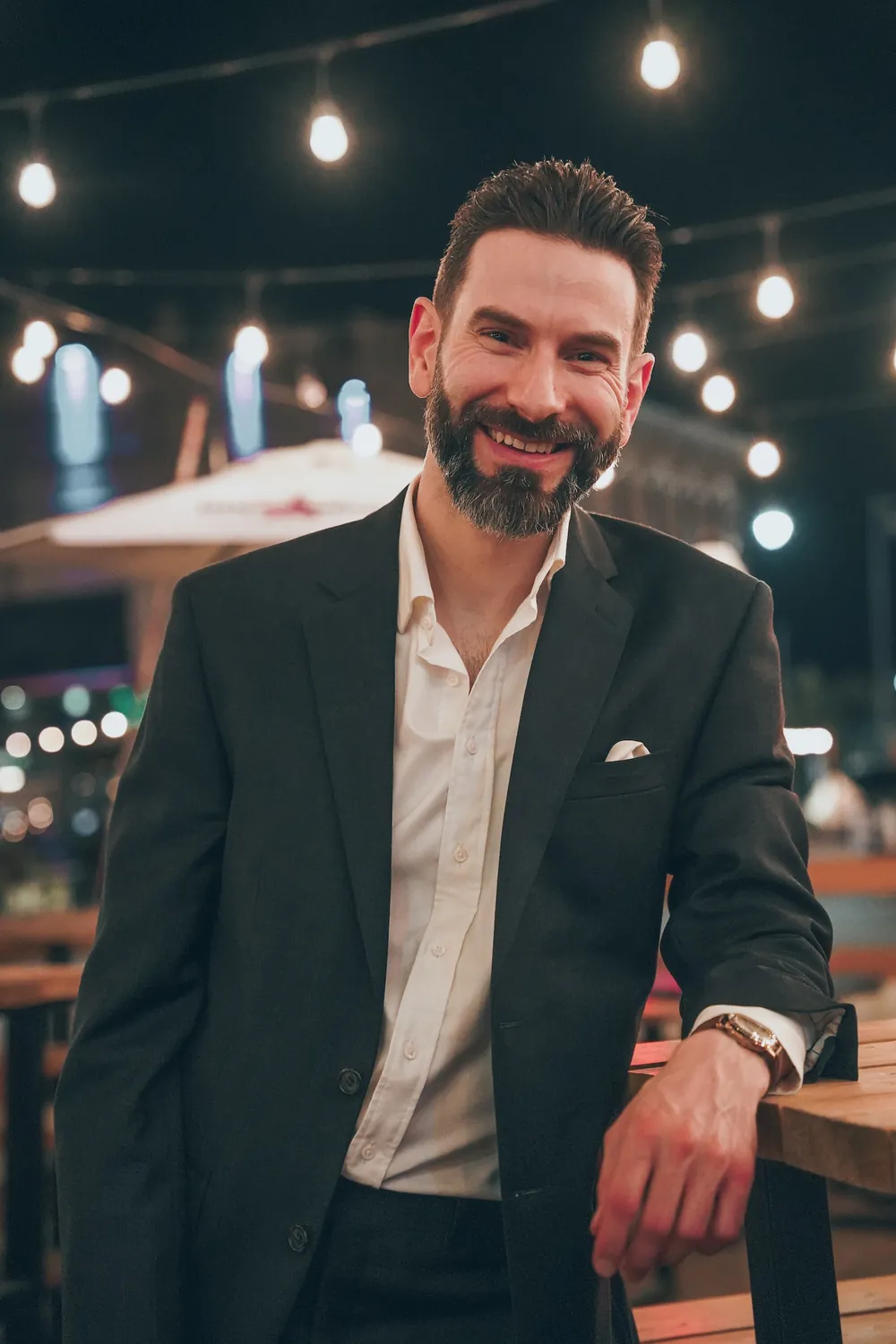Modern Gent client, photographed in a real place from his own life